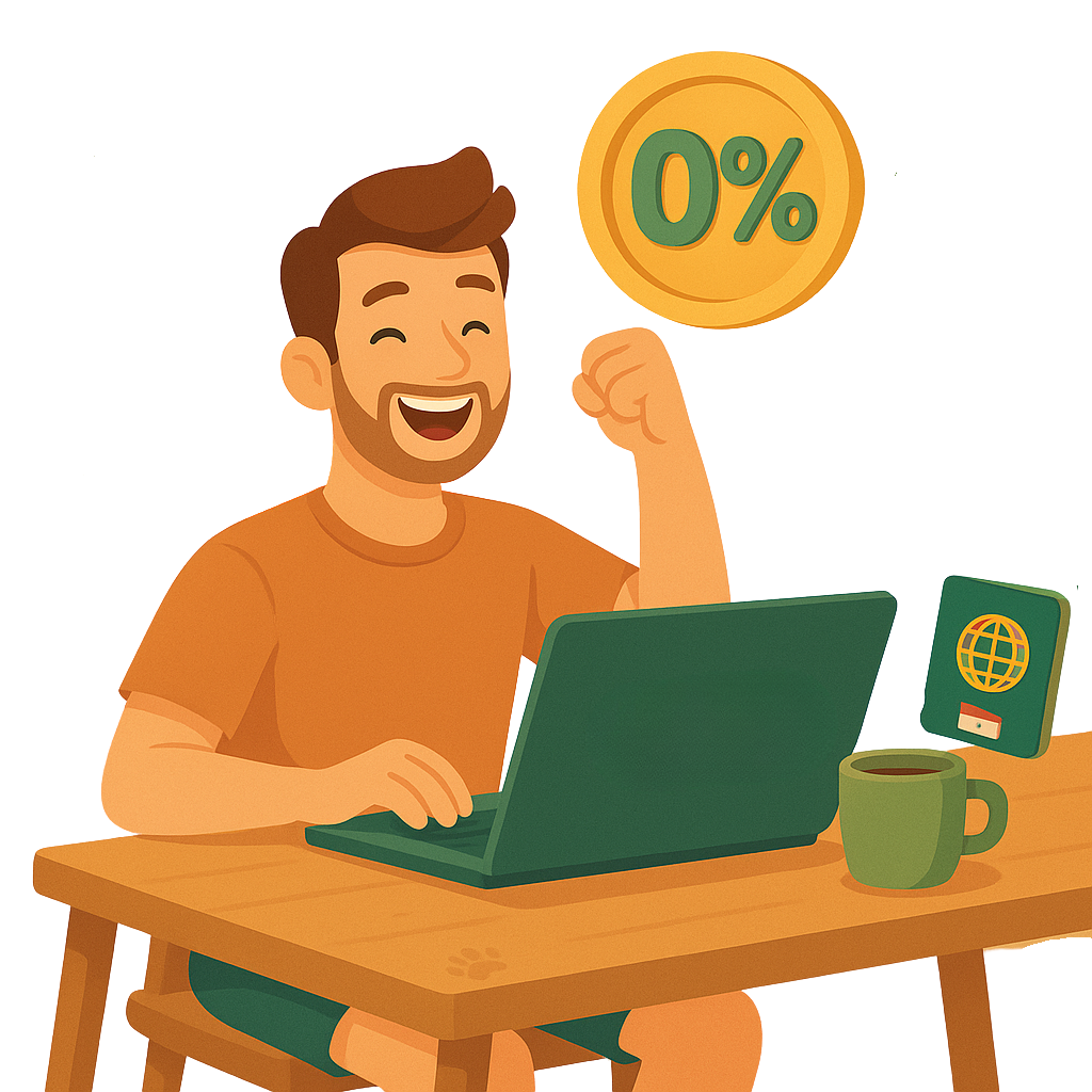 Illustration of digital nomad benefiting from Paraguay tax residency